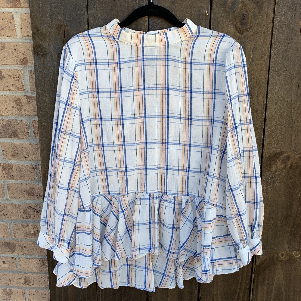 Anthropologie Maeve Pastel Plaid Sava Swing Top 12